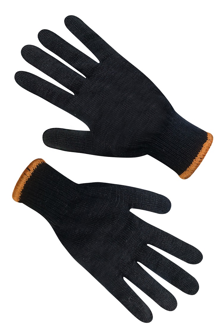 Рукавички трикотажні чорні без ПВХ крапки SEVEN 78501